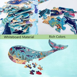 Jigsaw Puzzles for Kids, 50 Piece Whale Puzzles and 150 Piece Dinosaur Puzzles for Children, Learning Educational Toys for Kids 4-8,8-10 and Adults