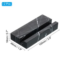 PATIKIL Business Card Holder for Desk, Pack of 2 Marble Business Card Holder Stones Card Stand Organiser Card Display for Office Exhibitions, Black