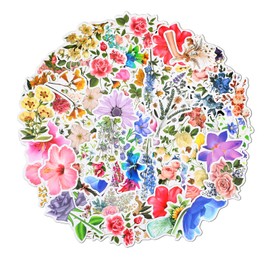 150 Stück Aufkleber Blumen Farbenfroh Sticker Blumen für Scrapbook Laptops Fotoalbum Koffer Wasserflaschen