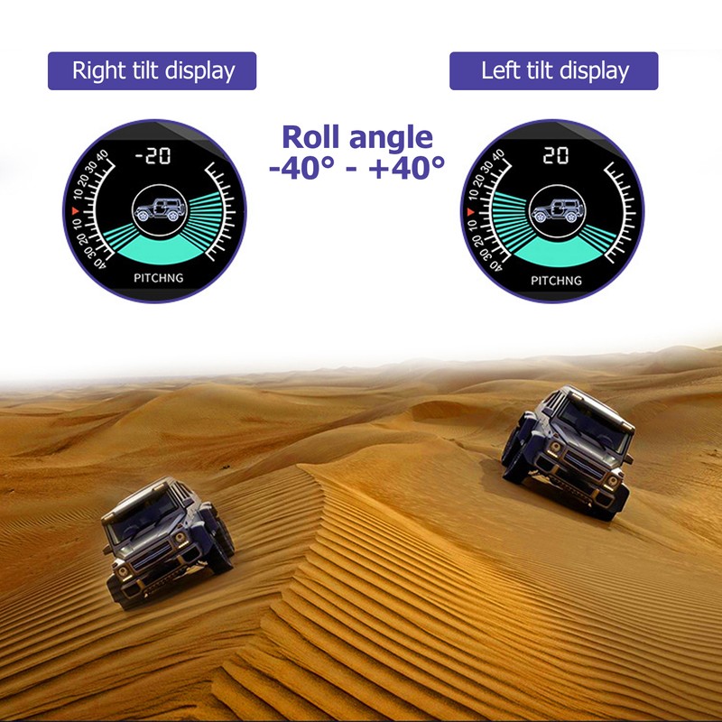 Universal Intelligent Car Inclinometer Tilt Gauge High Resolution HUD Digital
