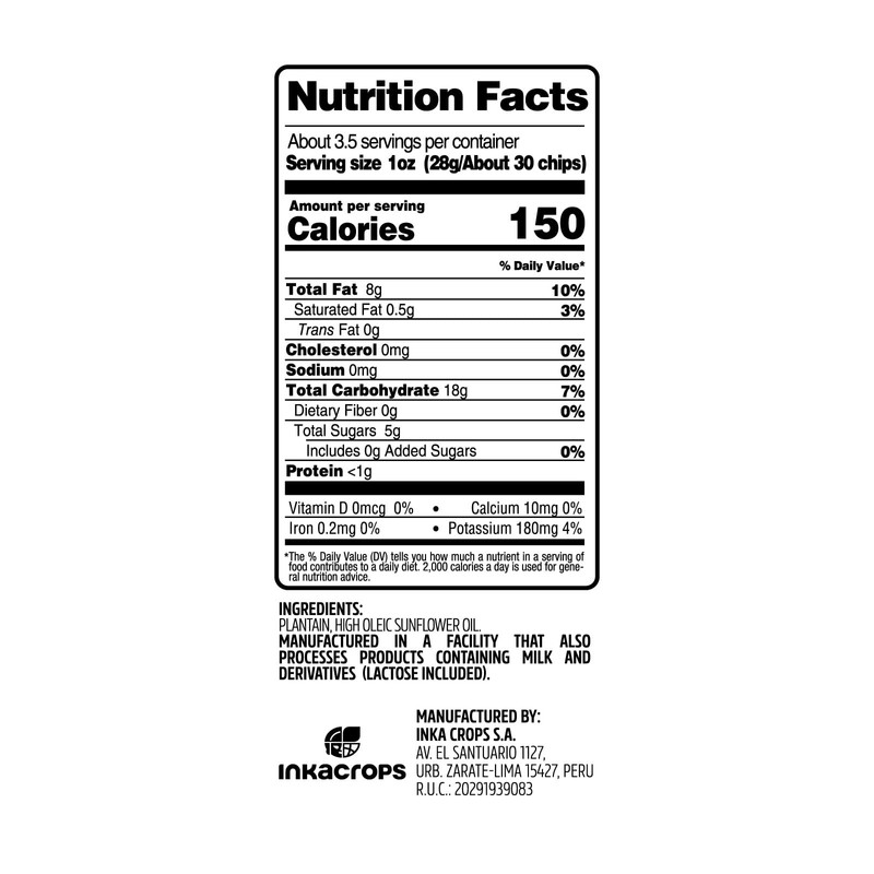 Inka Crops Inka Chips, Sweet Plantain, 3.25 Ounce (Pack of