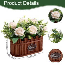 Nagobi Table Centerpieces for Dining Room, Pre-Made Dining Table Centerpiece Decor, Wooden Vase Flower Arrangements for Coffee Table Farmhouse Kitchen Living Room (Champagne)