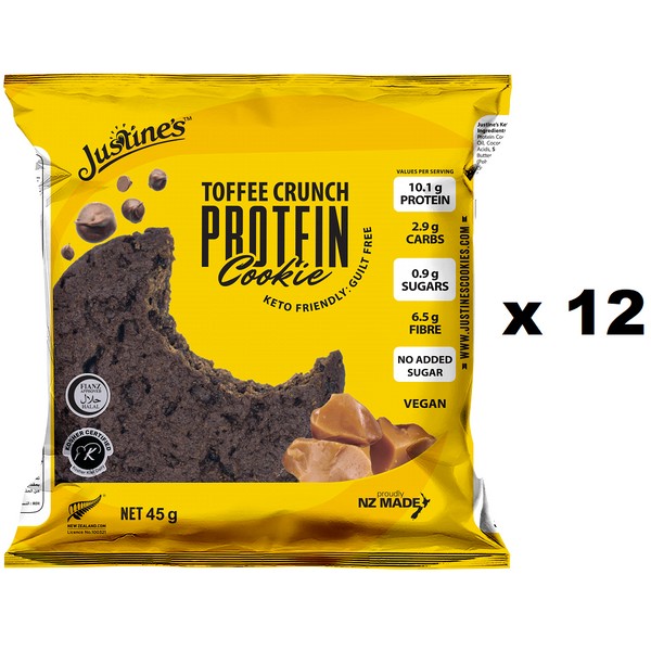 Justine's Protein Cookie Toffee Crunch (Vegan) 12 x 45g