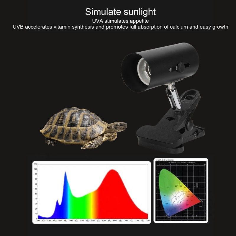Reptile Sun Basking Lamp Clip on Bracket Rotatable Heat Light