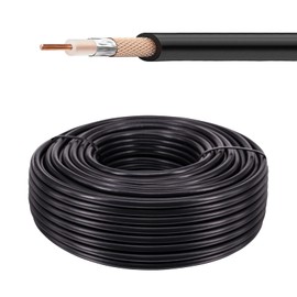 urcianow RG58 Coaxial Cable 100 Ft, Low Loss RG58 Coax Cable 50Ohms Flexible RF WiFi Antenna Extension Cable for DIY SMA PL259 UHF BNC N Type Adapter WiFi Router Signal Booster Amplifer