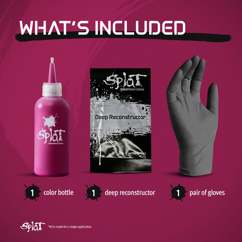 Splat Midnight Magenta Semi Permanent Hair Dye Kit, 1 Application,