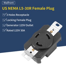 L5-30R 30A 125V Lock Female Wall Outlet Receptacle US 3 Wire Grounding Flush Mounting Power Generator Receptacle