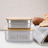 BSTKEY Butter Dish with Lid for Countertop, Stainless Steel Butter