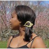 Elegant Cherry Blossom Pattern 11x6cm Large Harp Hair Clip (Ochre)