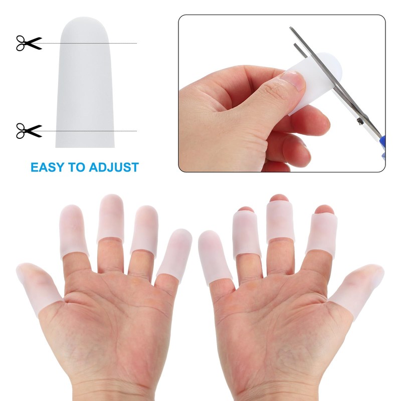 PATIKIL 1.6" Silicone Gel Finger Cots, 10 Pcs Support Fingertips