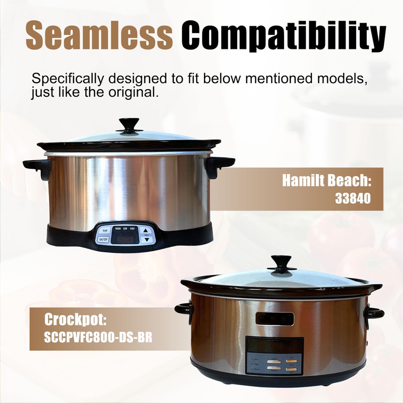 8 Qt Oval Glass Slow Cooker Replacement Lid, Compatible with