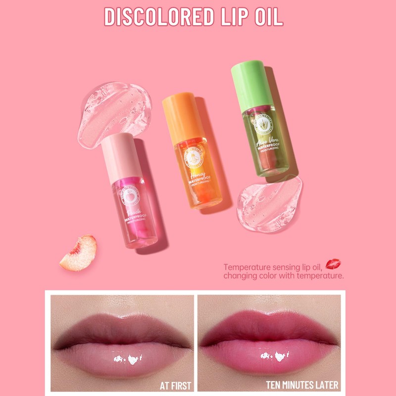 Lip Oil Set 7PCS Hydrating Magic Color-Changing, Long-Lasting Lip Gloss