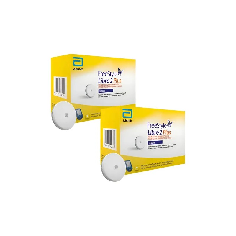 Freestyle Libre 2 Plus Kit 2 Sensores Monitoreo Glucosa Blanco