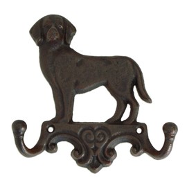 Dio Wall Hook Dog Cast Iron 16 x 16.5 cm with 2 Hooks Metal