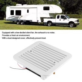 Haowecib Exhaust Port Air Fan, 12V Brushless Motor Side Exhaust Port Rv Vent Fan Low‑Decibel Silent Easy to Remove Ventilation Fans Cooling Exhaust Fan with Dust Cover for Car Truck Camping Tent RV