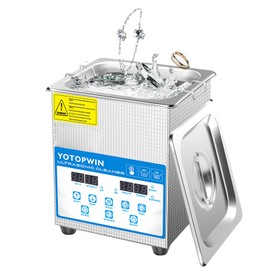 YOTOPWIN Jewelry Cleaner Ultrasonic Machine Professional Lab Ultrasonic Cleaner With Digital Timer & Heater 40KHZ For Retainers Carburetors Dentures Mouth Guard Automotive Parts Cleaning Equipment (0.53Gal,2L)