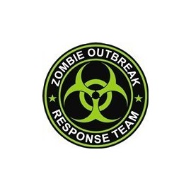 KustomSkinz Stickers 1-4" Zombie Outbreak Response Team Decal Neon Green Y