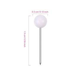 WILLBOND 500 Pack Map Push Pins Map Tacks Small Size (White, 1/8 Inch)