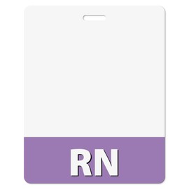 RN Lilac Purple Badge Buddy (Horizontal Oversized) - Double Sided Backer Card - Durable and Water Resistant Great for Nurses in Schools, Hospitals, Correctional Facilities