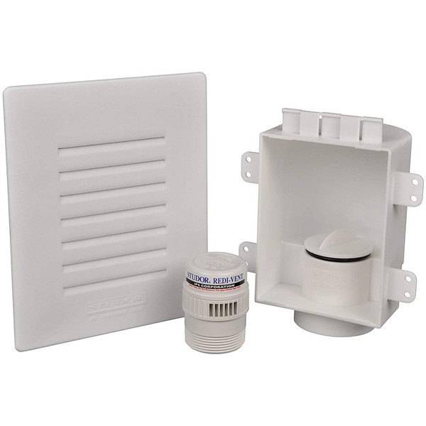 Studor 20381 Redi-Vent Air Admittance Valve with Recessed Box and Grill, White