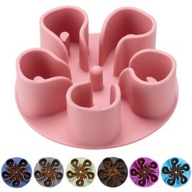 Slow Feeder Dog Bowls Insert, Bestalk Soft Silicone Slow Eating Dog Bowl Insert with Suction Cups for Small, Medium and Large Dogs(Pink, M)