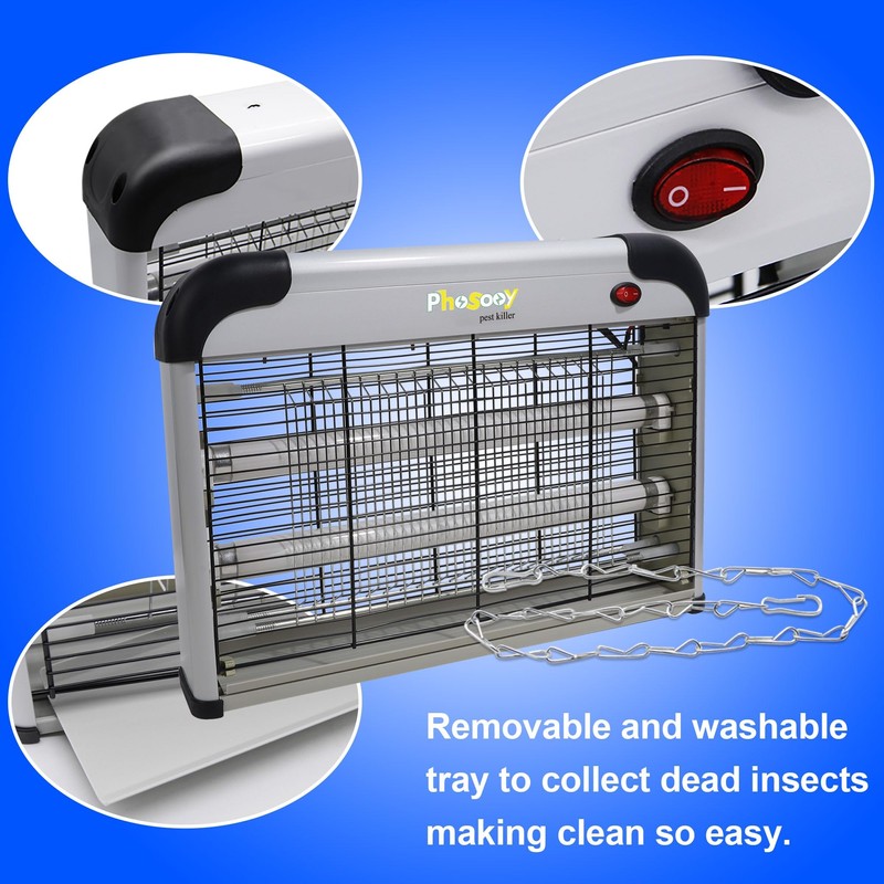 Phosooy Electric Bug Zapper, Indoor Mosquito Killer with 20W Lamps