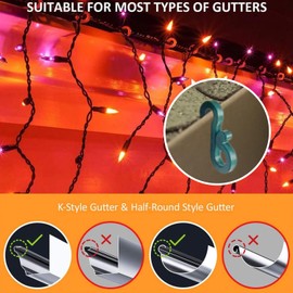 Christmas Light Clips Mini Gutter Hang Hooks 120 Pieces Weatherproof Plastic S Clip Hooks for Xmas Holiday Outdoor Decoration String Lights (Green)