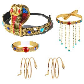 MIVAIUN 5 Pieces Egyptian Costume Accessories Cobra Headpiece (5 pcs)
