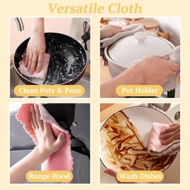PRINKROOMY Microfiber Cleaning Cloths - Super Absorbent, Streak-Free & Lint-Free Towels for Glass, Kitchen & Home (Gray, Purple, Pink, Green) (10pcs)