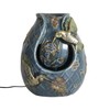 Blue Verdigris Hummingbird Indoor Water Fountain With Pump