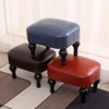 Kelendle Small Foot Stool for Living Room Brown Leather Stool
