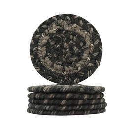 Flint Hill Premium Jute Braided Coaster by Homespice 4" (Set of 6) Round Reversible, Natural Jute Yarn Rustic, Country, Primitive, Farmhouse Style - 30 Day Risk Free Purchas