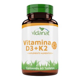 Vidanat Vitamina D3 + K2 60 Tabletas | 30 Servicios | Salud Ósea y Cardiovascular | Suplemento Alimenticio
