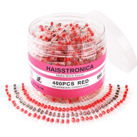 haisstronica 400PCS Solder Seal Wire Connectors,Heat Shrink Butt Connectors, Insulate Waterproof Wire Connectors for Watercraft,Electrical,Electronics 22-18 Red