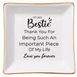 COZITED Birthday Gifts for Women Best Friend - to My Bestie Jewelry Dish Trinket Tray, Unique Friendship Gifts for Women Female Friend Christmas Valentines Mother's Day
