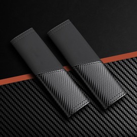 2 PCS Carbon Fiber & Faux Leather Car Seat Belt Covers