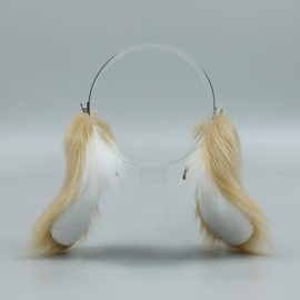 ATekatac Cute Rabbit Ears Headband Long Furry Dog Ears Animal Cosplay Headband (D Tan)