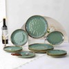 Henten Home Ceramic Dinner Plate Set, 11 Inch Porcelain Pizza,