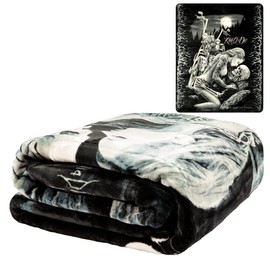 JPI Plush Throw Blanket - Lovers - Queen Bed 79"x 95" - Special Edition Faux Fur Blanket for Beds, Sofa, Couch, Picnic, Camping