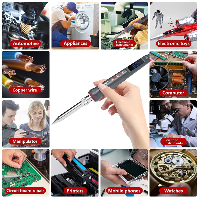 HANDSKIT 200W LED Soldering Iron Kit, 110V Soldering Kit for