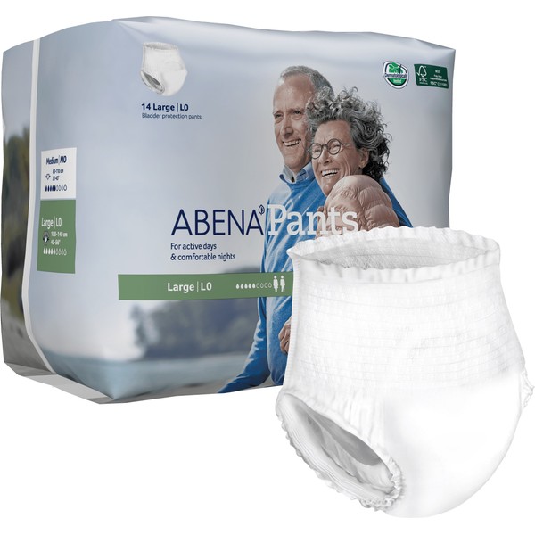 Abena Pants Premium Protective Underwear, Level 0, (Medium To Large Sizes) Large, 14 Count