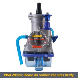 SVKZGFZ PWK 28mm Carburetor for Honda CR80 CR85R Kawasaki KX80 KX125 Suzuki RM80 RM85 Yamaha Banshee 350 YFZ350 DT125 YZ80 50CC 125CC 150CC 250CC 500CC ATV Quad Scooter Engine Carb (Transparent)