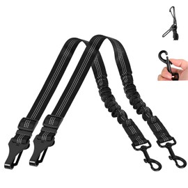 OWLMATE Pack of 2 Seat Belt Dog Car Dog Buckles for Car, Dog Buckles Car, Seat Belt Dog Car with Hook Seat Belt Dog Car for All Dog Breeds and Car Types (Black)