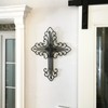 Yamfurvo Antique Wall Mount Layered Cross, Metal Scrolled Wall Art