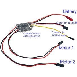 Dual Way Bidirectional 5A Brushed ESC 2S-3S Lipo ESC Speed Controller for RC Model Boat Tank 130 180 Brushed Motor Replacement Parts