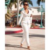 Dmoled Women's Business Blazer Suit Long Sleeves Two Piece Solid
