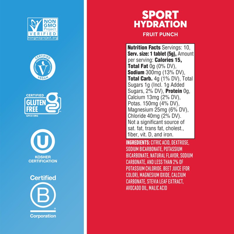 Nuun Sport Electrolyte Tablets with Magnesium, Calcium, Potassium, Chloride &