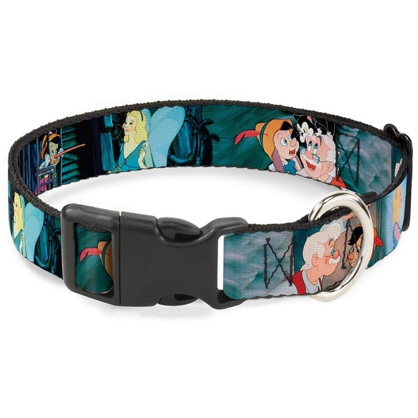 Buckle-Down PC-WDY024-NL Dog Collar Plastic Clip Buckle, Pinocchio/Jiminy Cricket Workshop