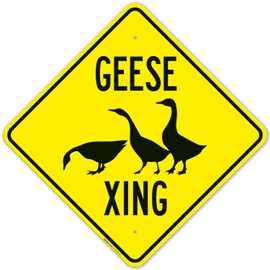 Sigo Signs, Geese Crossing with Graphic Sign, 24x24 Inches, Rust Free .063 Aluminum, Fade Resistant, Made in USA