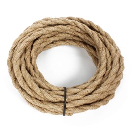 25ft Rope Covered Lamp Twisted Wire,PRUNLLA Vintage 18/2 Industrial Electrical Hemp Rope Cord,18-Gauge Antique Style for Retro Lamp,DIY Projects